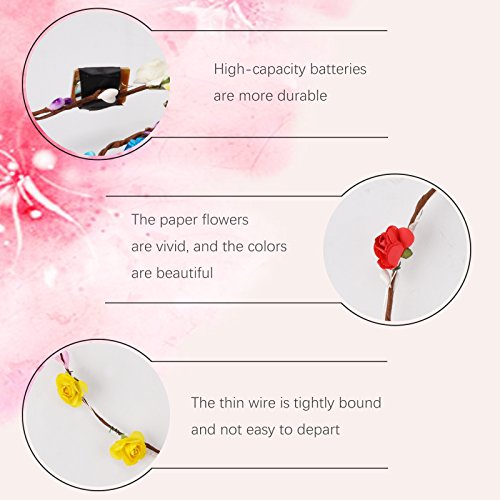 image for LED Flower Crown, Fascigirl 10PCS Flower Wreath Garland Flower Headdre