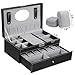 SONGMICS Black Jewelry Box 6 Watch Organizer Storage Case with Lock and Mirror UJWB11B