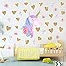 Unicorn Wall Decal,4 Packs Unicorn Wall Decor Stickers with Heart & Stars for Kids Girls Bedroom Nursery Home Party Favors (Set1)