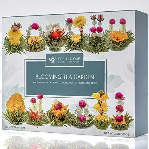 Teabloom Flowering Tea Chest Curated Collection of 12 Gourmet
