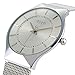 Affute Luxury Ultra Thin Men's Watches Analog Display Quartz Mesh Band Wrist Watch,Silver White