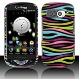 Black with Rainbow Color Zebra Rubberized Snap on