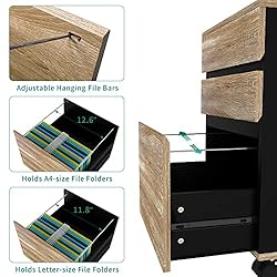 YITAHOME 3 Drawer Mobile File Cabinet, Rolling