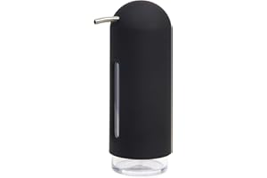 Umbra Penguin 12 oz (355 ml) Soap Pump, Kitchen Soap Dispenser, Also Works with Hand Sanitizer, Black