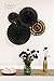 Ling's moment Paper Fans Decorations, Paper Fans Hanging, Gatsby Party Fans (Black, Gold) Set of 4 Fans