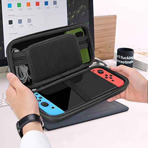 Moocoo Carrying Case for Nintendo Switch, Dual Protection Switch Hard Cover Portable with Large Capacity Protective Travel Shell for Nintendo Switch Console & Accessories with 20 Game Cartridges - Thumbnail 6