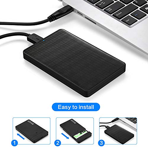 Neeyer 2.5" Hard Drive Enclosure USB 3.0 to SATA III External HDD/SSD Enclosure - Optimized for 9.5mm 7mm 2.5" SSD, Tool Free UASP 2TB - Thumbnail 3