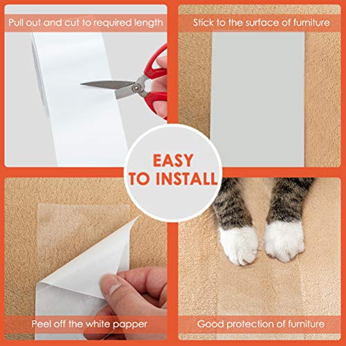 KOOLTAIL Cat Scratch Deterrent Tape 2 Rolls 3 inches x 30 Yards,Non