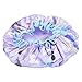 Mudder Waterproof Women Shower Bath Cap, 2 Pack, Pink and Purple
