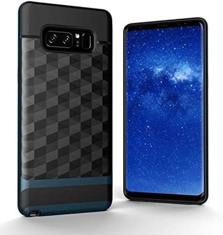 Samsung Galaxy Note 8 Case, LOAUIE Slim Protective Dual Layer Textured Cover Hybrid TPU PC Bumper Secure Grip Geometric Design for Samsung Galaxy Note 8 [Upgrade-Navy]