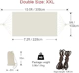 GOCAN Brazilian Double Hammock 2 Person 220x150cm Beige 500lb Capacity view 4