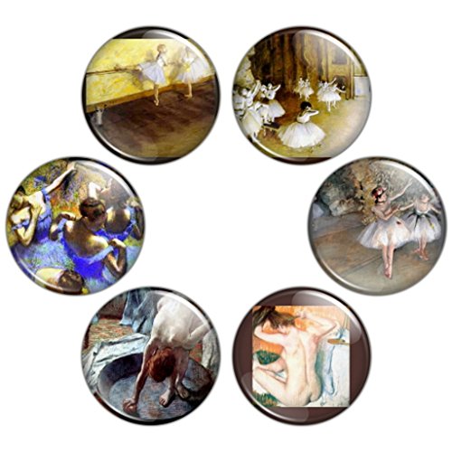 Button Bistro Women's Edgar Degas Painting 1.25 inch Pinback Button Set #2 Pins
