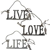 Unique Inspirational Hanging Wooden Sign Live Love Life Plaque Nautical Coastal Wall Art Décor For Home Kitchen Bedroom Bathroom Office Cabin Outdoors And Wedding Beach Fishing Boat Theme Accessories