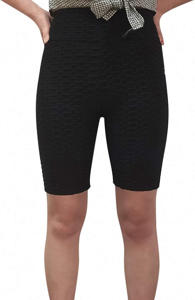 ladies black high waisted shorts