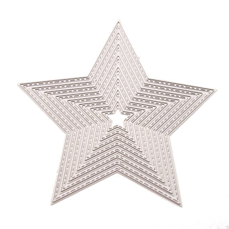 arriettycraft 8pcs/Set Diffrent Size Stiched Stars Metal Cutting Dies for Card Making and Scrapbooking Paper Crafts-C63