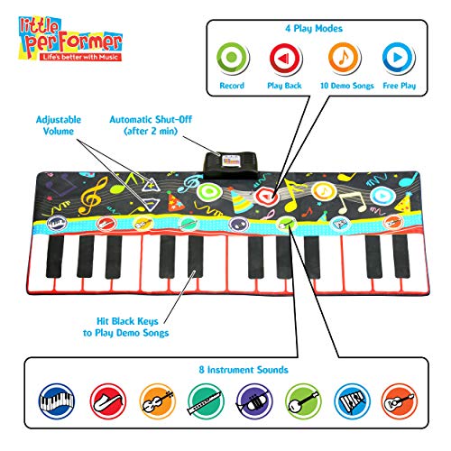 Little Performer Piano Dance Mat for Kids 24 Key 70” Giant Floor