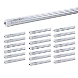 LUMINOSUM, T8 LED Tube Light 8 Feet 40W, Single Pin FA8 Base, Clear Cover, Cool White 6000k, Fluorescent Tube Replacement, ETL Certified, 20-Pack