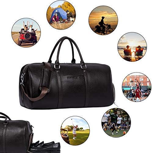BOSTANTEN Genuine Leather Duffel Bag Travel Weekender Overnight Gym Sports Luggage Tote Duffle Bags For Men (Coffee-large) 4 BOSTANTEN Genuine Leather Duffel Bag Travel Weekender Overnight Gym Sports Luggage Tote Duffle Bags For Men (Coffee-large)