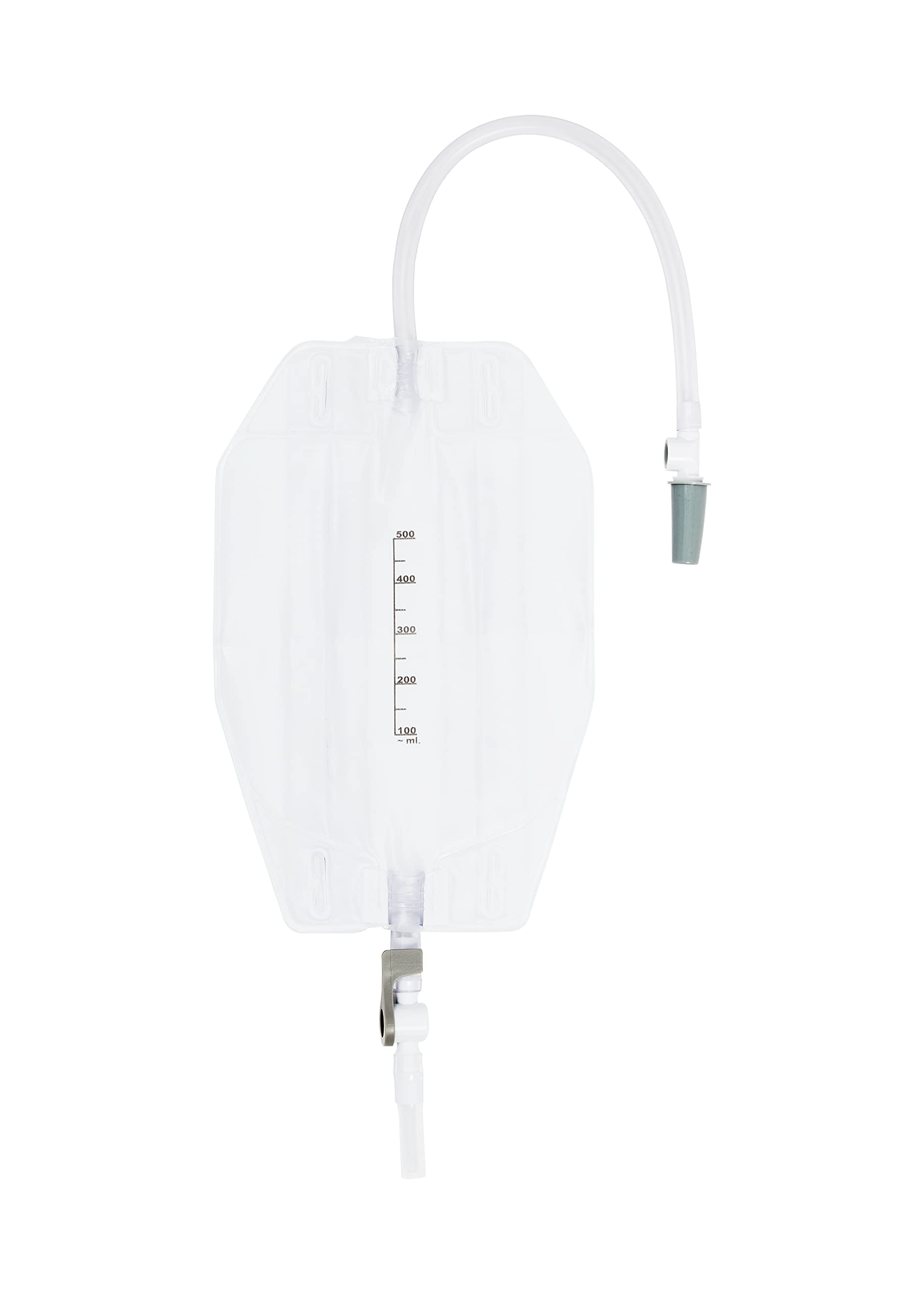 1pc Pack of Catheter Leg Bag 500ml Capacity with Long Tube (25cm) with Fabric Back Comfort, Easy Drain Lever Tap. Compatible with Catheter Leg Bag Holder and Straps, Catheter Night Bag, Urine Bags