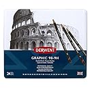 Derwent Graphic Pencils, Metal Tin, 24 Count (34202)