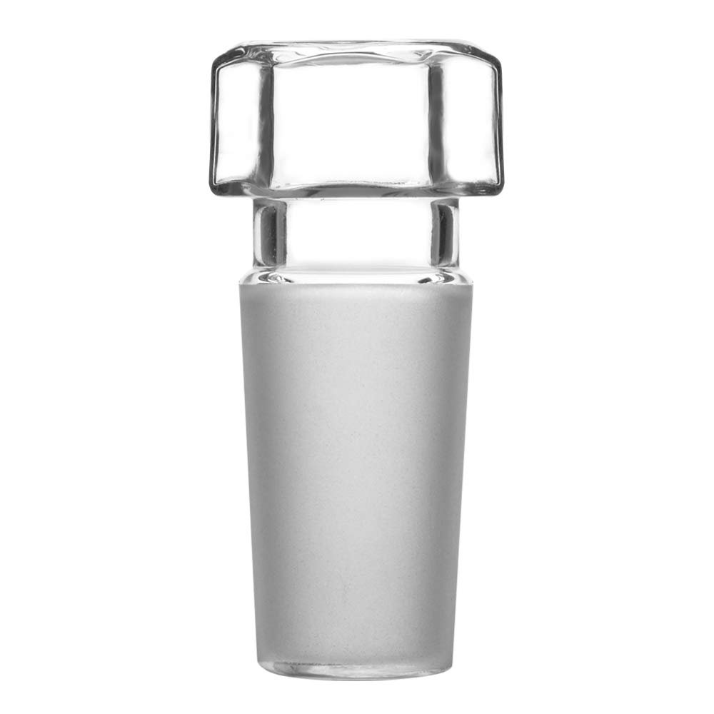 StonyLab Glass Hex Head Hollow Glass Stopper, Hexagonal Head Glass Hollow Stopper for 14/20 Outer Joint Glass with Closed Bottom, 14/20 Joint, 1 Pack
