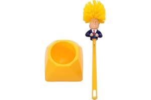JAUARTA Donald Trump Toilet Brush with Long Handle, Novelty Gag Gift, Funny Cleaner Scrubber,Toilet Brush Your Toilet Great Again for Bathroom Cleaning (with Holder C)