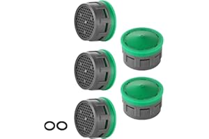 JQK Faucet Aerator, 1.5 GPM Flow Retrictor Insert Faucet Aerators Replacement Parts Bathroom 5 Pack, FAN15-P5