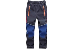 Toomett Boys snow cargo pants, Girls Kids Outdoor Fleece-Lined Soft Shell Hiking Fishing ski Insulated Pants