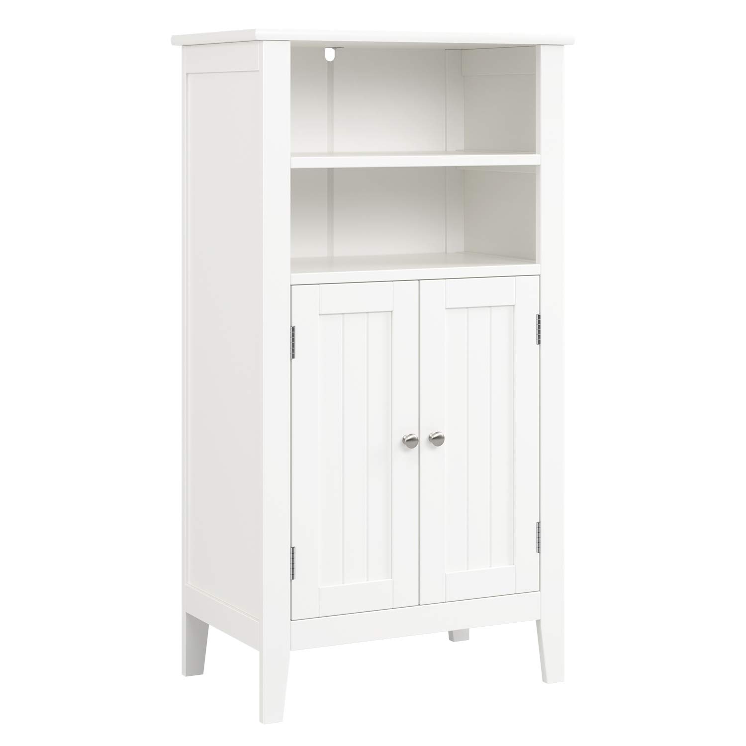 Homfa Bathroom Floor Cabinet Wooden Storage Organizer With Double Doors Adjustable Shelf Free Standing Kitchen Cupboard For Home Office 19 6l X 11 8w X 36 2h White Kitchen Dining Dprd Tasikmalayakab Go Id