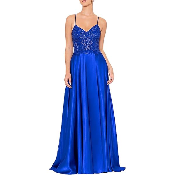 open lace back dress Blondie Nites 4521Bn Long Prom Dress