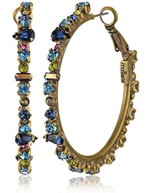 Multi-Cut Crystal Encrusted Hoop Earring