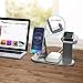 OLEBR Charging stand Aluminum 4 in 1 Compatible for iWatch Series 5/4/3/2/1, AirPods and iPhone 11/ iPhone 11 Pro/iPhone 11 Pro Max/Xs/X Max/XR/X/8/8Plus/7/7 Plus /6S /6S Plus/iPad -Space Grey OB04