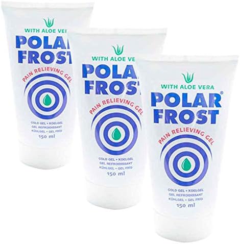 Polar Frost Pain Reliever Cooling Gel Tube 3 Pack 150ml, Topical Analgesic Cold Applied Gel for Muscle Joint