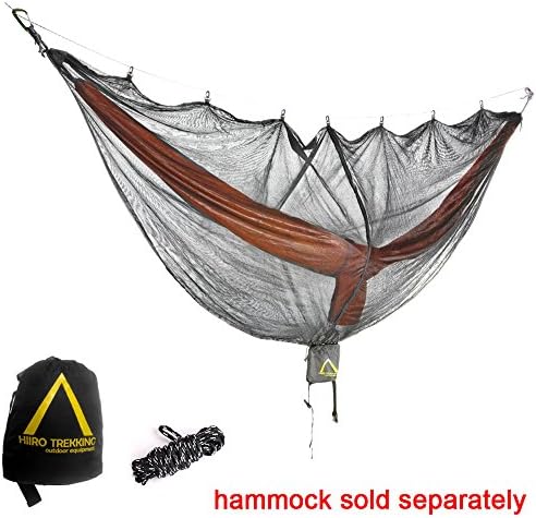 Camping Hammock Bug Net (Vertical Zipper) - 10 Feet Long Mosquito Net | Polyester Mesh, Dual Side Zipper &amp; 360 Protection | Perfect for All Camping Hammocks