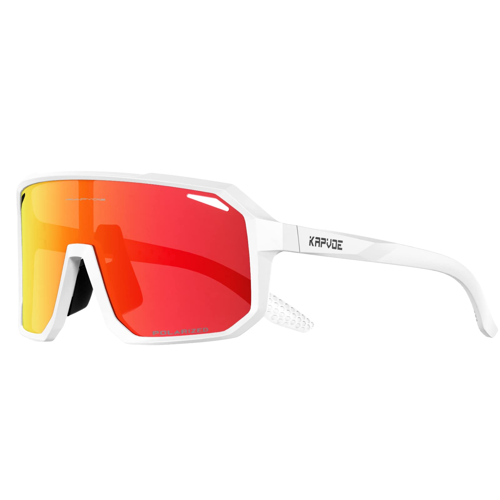 KAPVOE Polarized Cycling Glasses Sports Sunglasses UV400 Protection Running Baseball Fishing Driving Glasses for Men Women Red