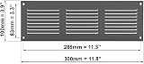 Europlast 300x100mm Grey Metal Air Vent Grille with Insect Mesh view 2