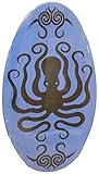 Rubber Top Wooden Skimboard With Slip Free Grip (No Wax Needed!) (Blue, 36 Inch)