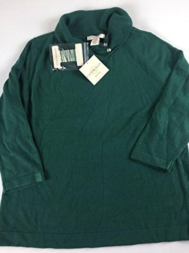 Covington Bateau Sweater Womens XLP X-Large Petite Bling Buttons Soft 3/4 Sleeve