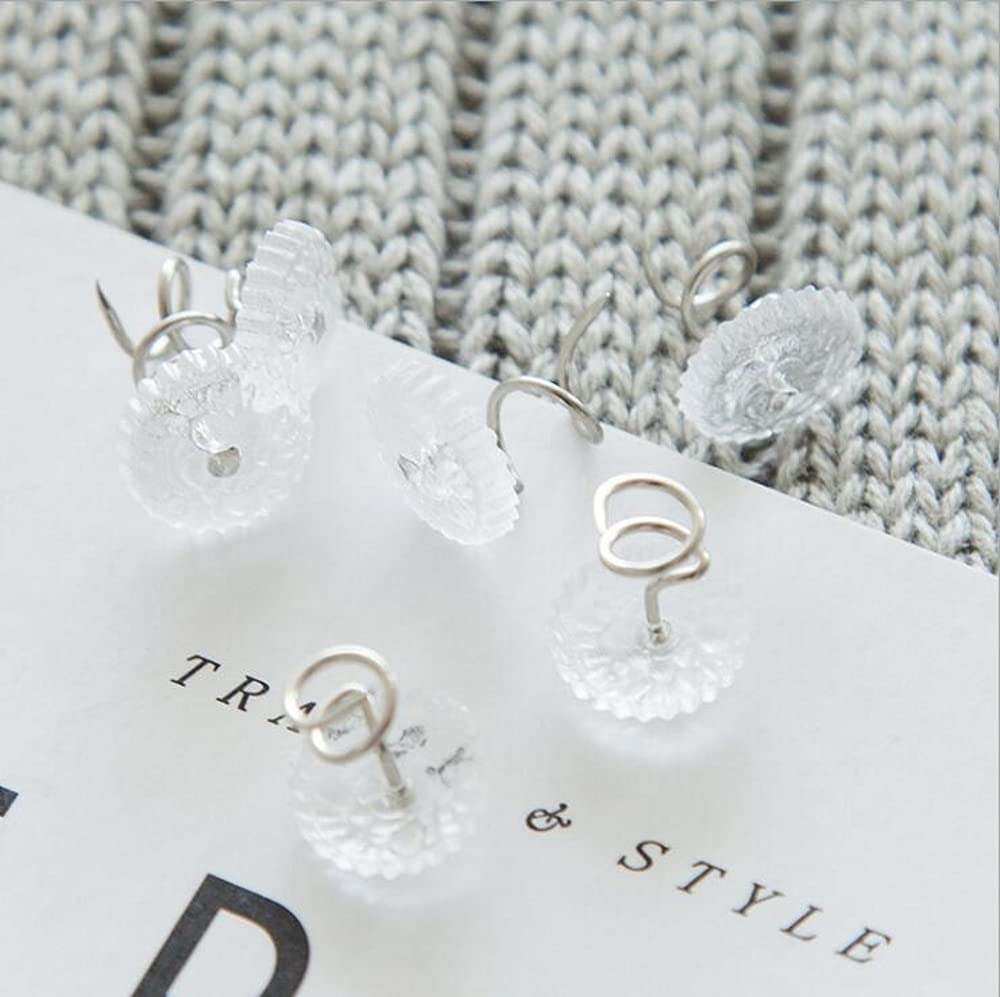 CHSYOO 100 x Upholstery Twist Pins, Transparent Head Bed Skirt Pin Screw Holder with Plastic Storage Box, Non-Slip for Upholstery Petticoats, Bed Skirts, Bedspreads, Book Covers, Sofa Chairs