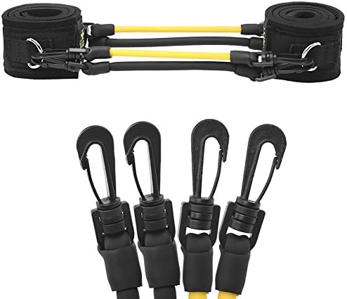 Kuspert Resistance Bands for Legs Speed Agility Training Strength Ankle Straps Jump Trainer with 4 Exercise&amp;Fitness Bands-for Workout Football Basketball Taekwondo Yoga Boxing