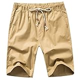 Manwan walk Men's Linen Casual Short 311 (Small, Khaki)