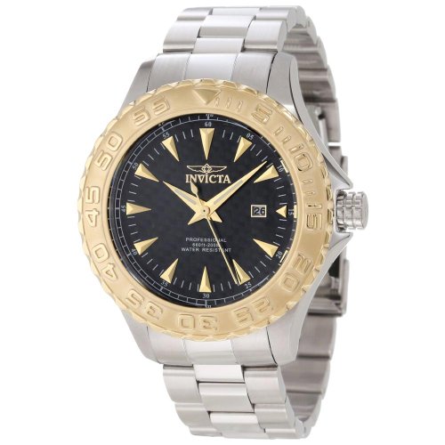 Invicta Men's 12556 Pro Diver Ocean Ghost Black Carbon Fiber Dial Stainless Steel Watch