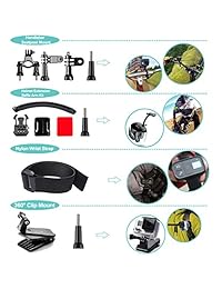 Soft Digits - Kit de accesorios para cámara de acción 50 en 1 para GoPro Hero Kit de accesorios para GoPro Hero6 5 4 3 Xiaomi Yi Carring Case Chest Strap Octopus Tripod