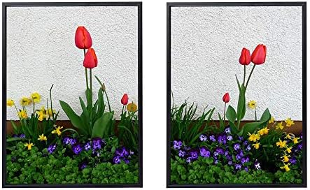 50x70cm X2枚 ライト高級 クリスタル磁器の装飾画 黒アルミ合金フレーム チューリップパンジー水仙花花壇緑春壁 アートパネル 壁掛け絵画 インテリアアート 現代 壁飾り 部屋飾り 壁ポスター 絵画 玄関 おしゃれ モダン 壁掛け Bahramradan Com