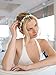 Mariell Crystal Bridal or Wedding Halo Headband with Silver Flowers, Ivory Pearls and Ivory Satin Ribbon