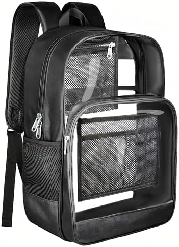 Amazon.com | BLUEFAIRY Clear Backpack for School 17 Inch  display picture 2