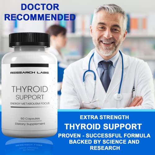 Research Labs Thyroid Support + Iodine Supplement Energy, Metabolism