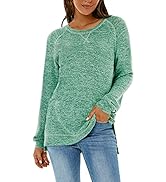 LERUCCI Womens Casual Long Sleeve Loose Pullover Side Split Tunic Tops