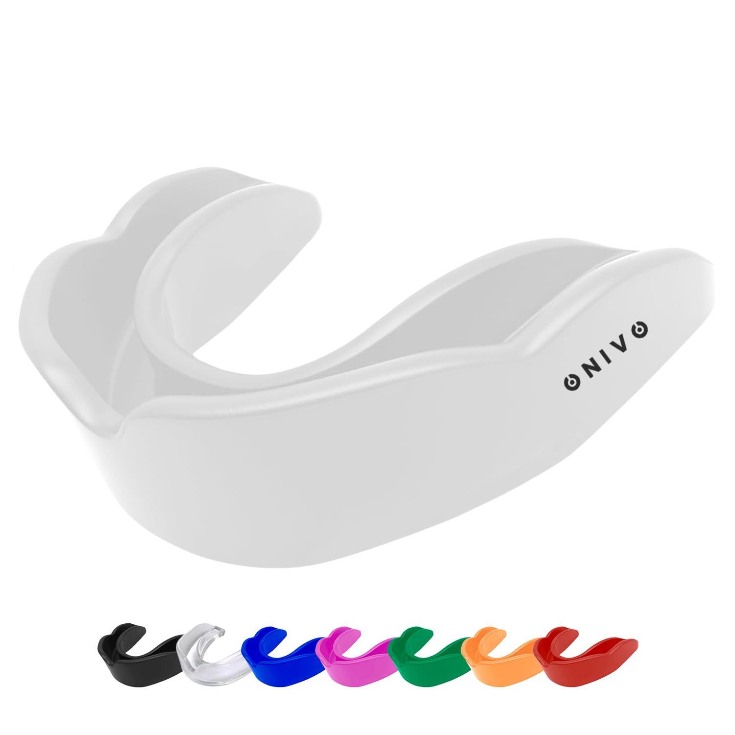 ONIVO Mouth Guard for Kids and Junior Below 12 Years, Durable Gum Shield for Boxing, MMA, Rugby, Hockey Martial Arts, Judo, Karate and Other Sports (White)