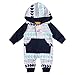 Emmababy Baby Boys Girls Jumpsuit Hooded Romper Outfit Long Sleeve Bodysuit With Pocket (18-24Months, White)